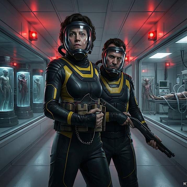 ripley and hicks in bioengineering lab (neill blomkamp's unmade 'alien 5') (b)